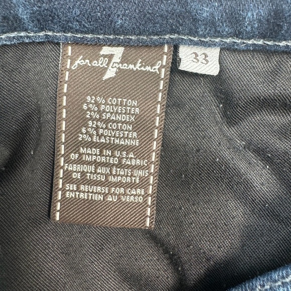 7 For All Mankind Relaxed Straight Leg Jeans Mens Size 33 Dark Blue Mid Rise - Picture 7 of 13